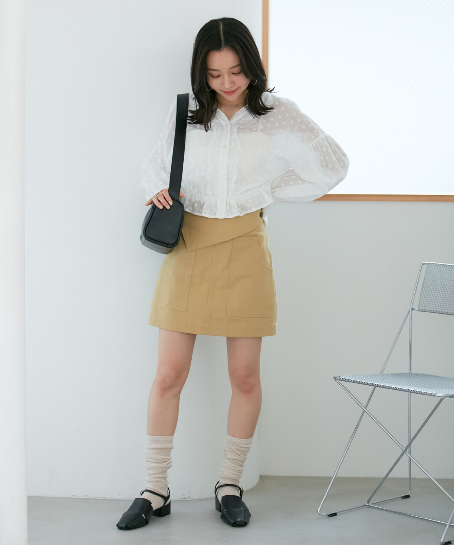 VIS「ドビーフラワーブラウス」|シャツ・ブラウス|