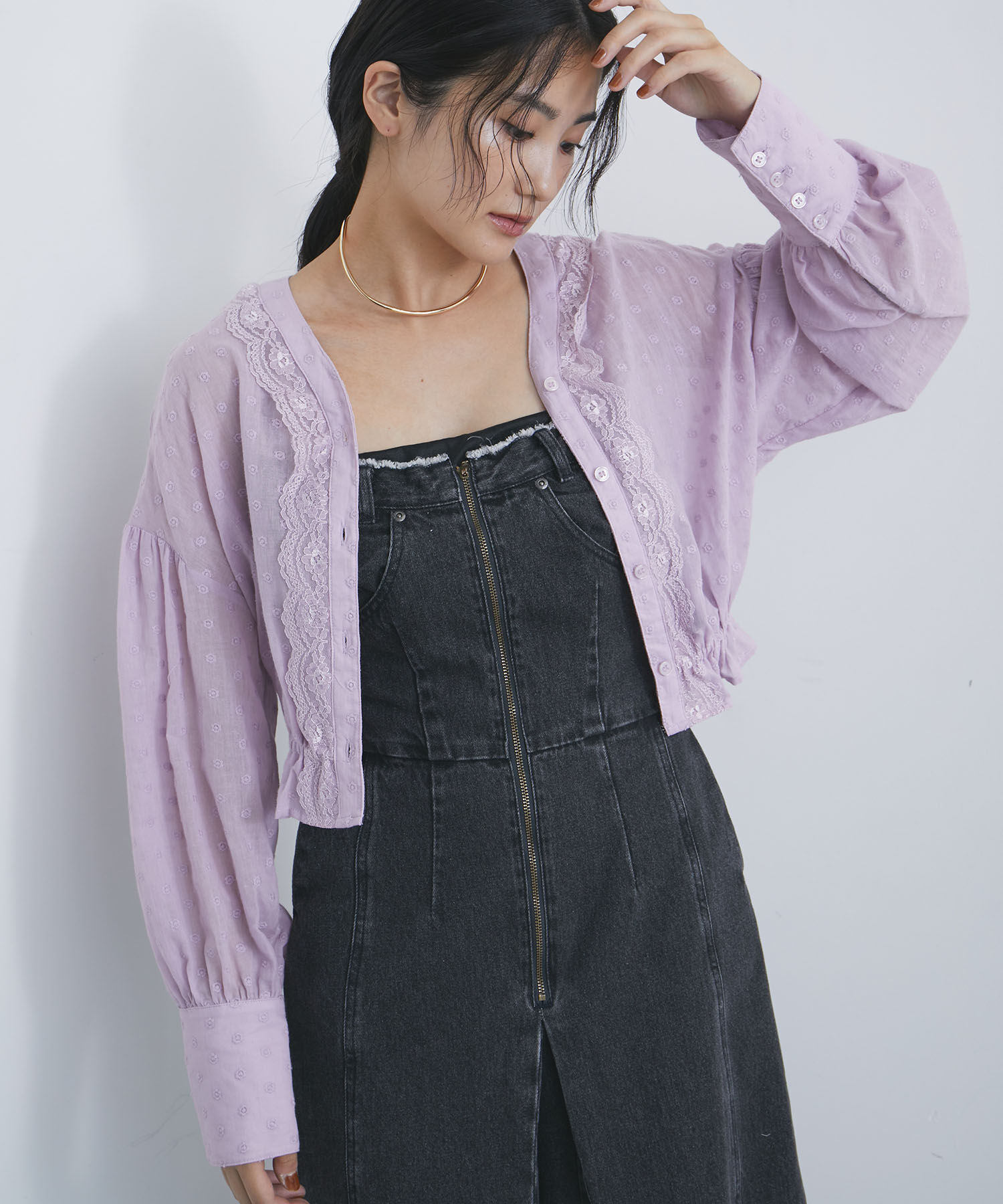 VIS「ドビーフラワーブラウス」|シャツ・ブラウス|