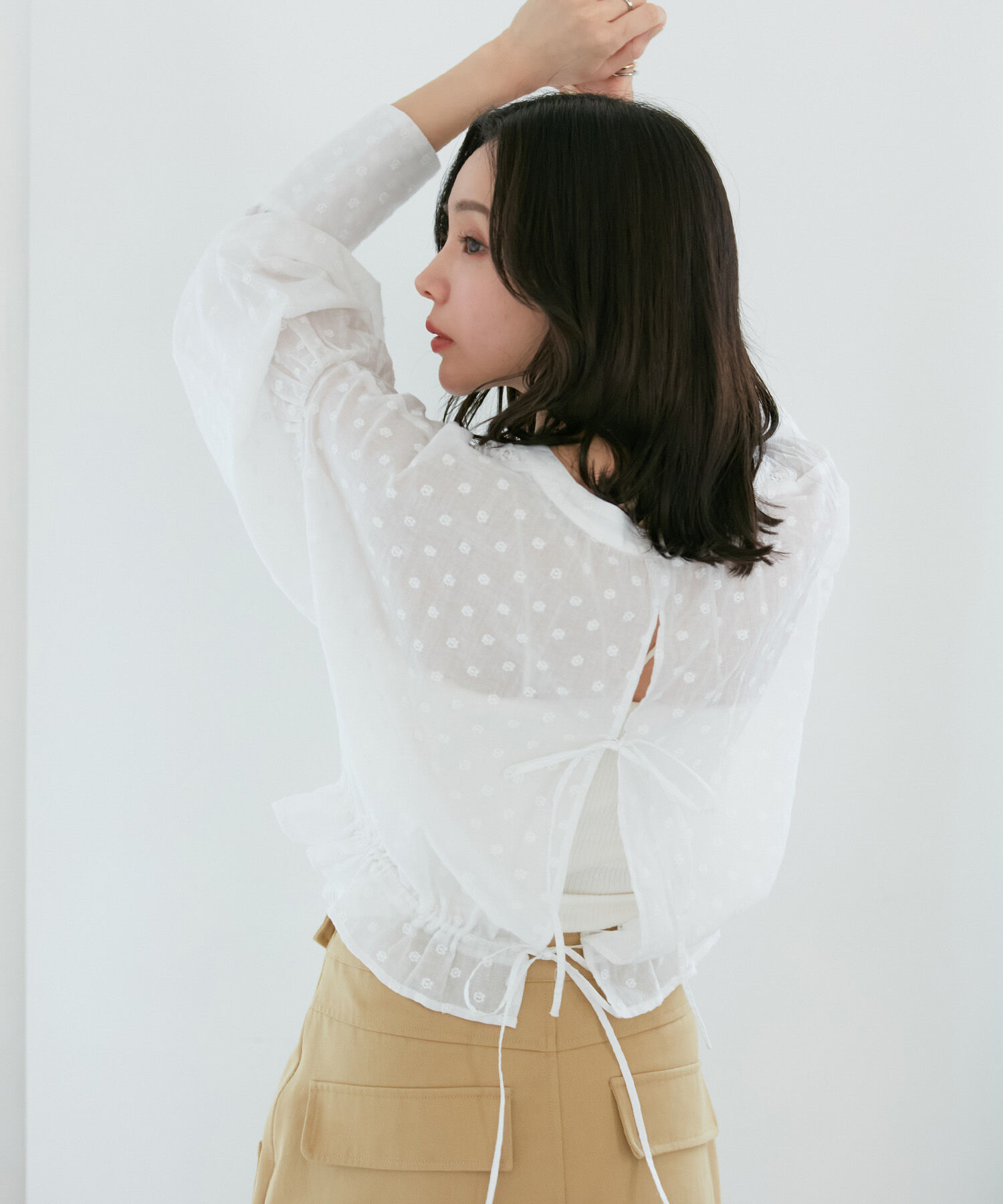 VIS「ドビーフラワーブラウス」|シャツ・ブラウス|