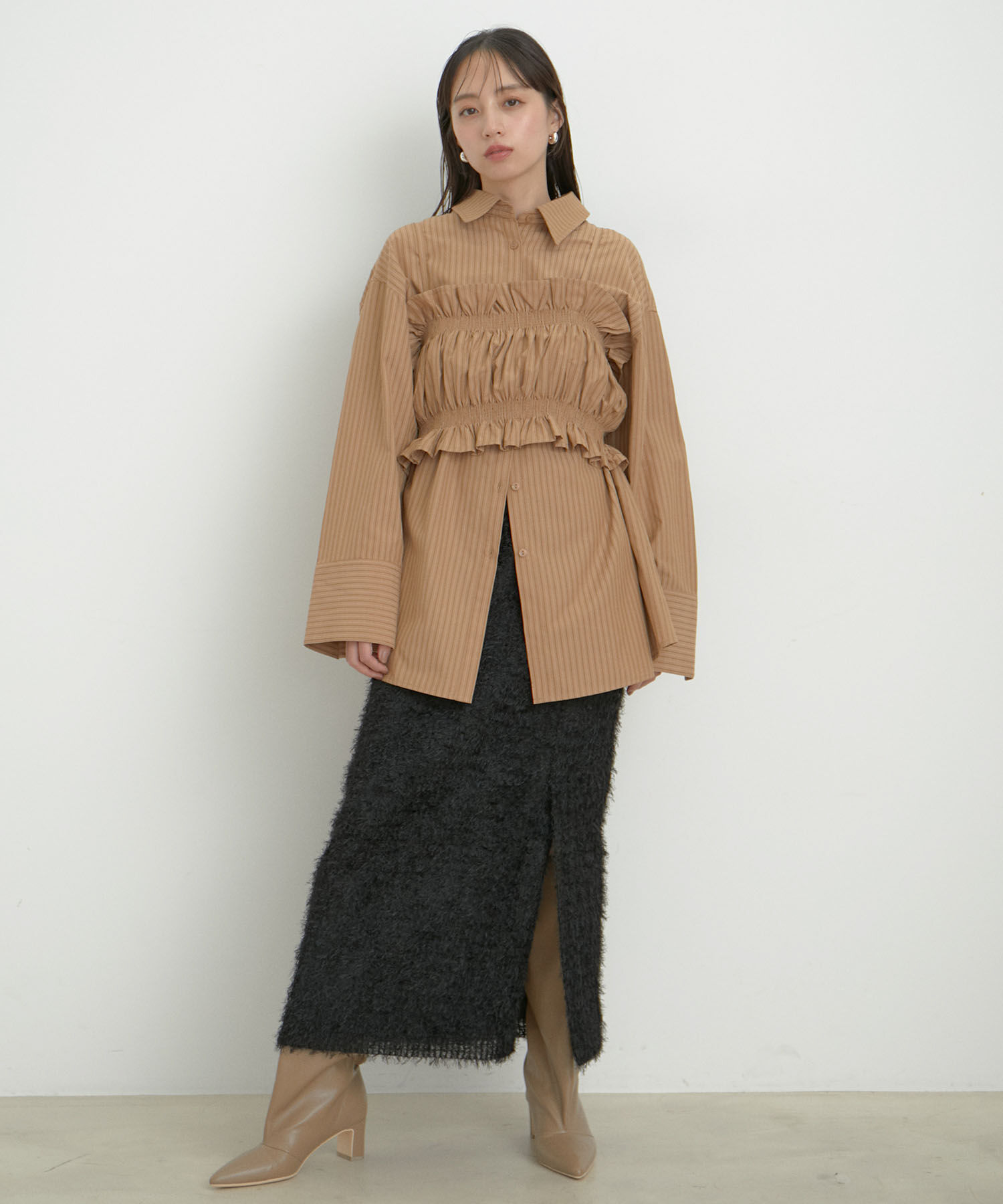 VIS「【洗える】フェザーチュールスカート」|スカート|