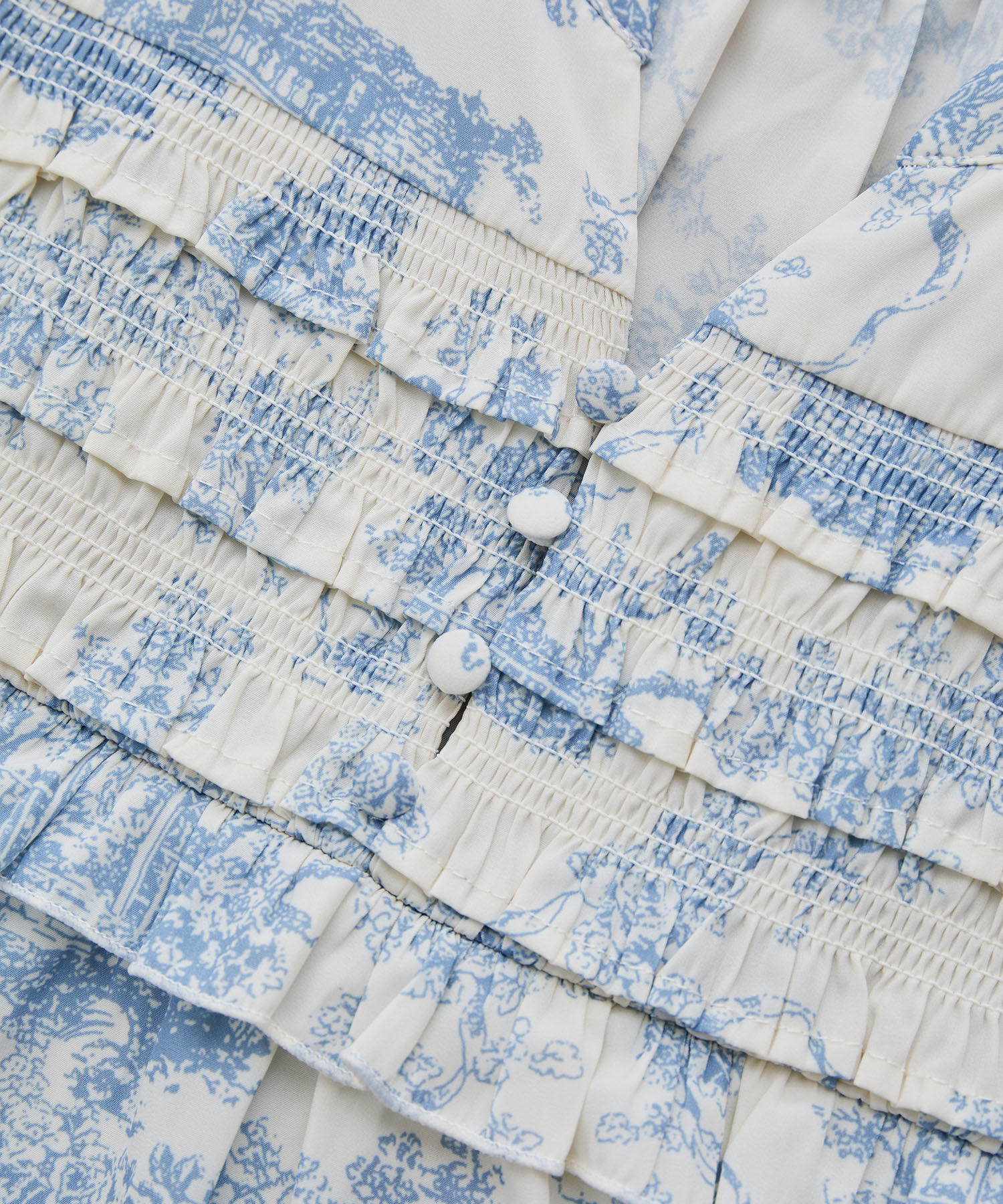 VIS「割繊シャーリングミニフリルブラウス/洗える」|シャツ・ブラウス|