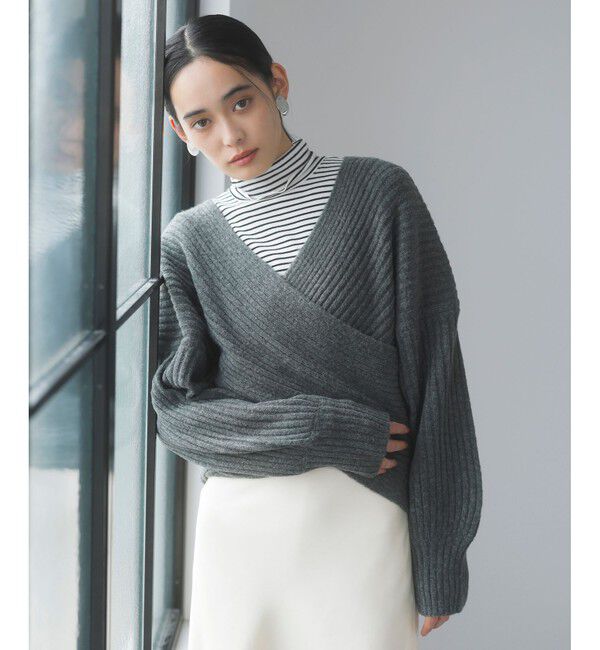 VIS「ふんわりカシュクールニットプルオーバー」|ニット・セーター|