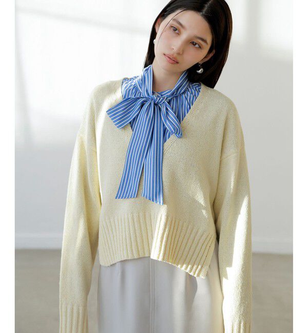 VIS「【洗える】アソートボウタイブラウス(デニム＆シャツ)」|シャツ・ブラウス|