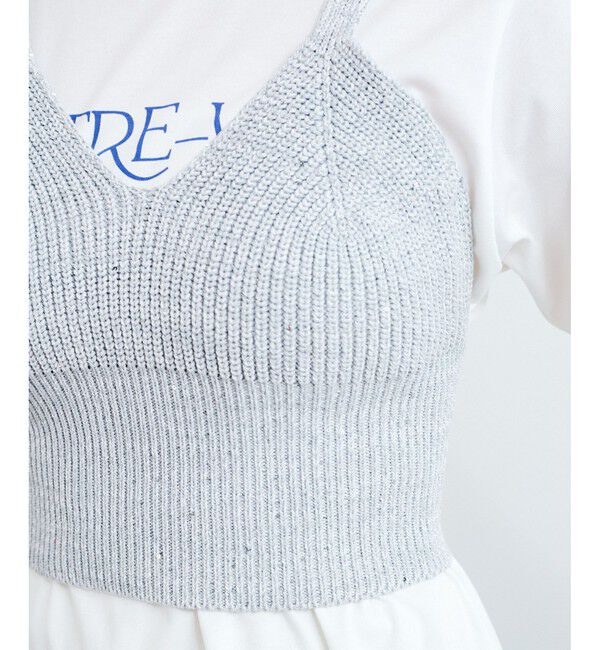 VIS「スパンコールニットビスチェ」|キャミソール|