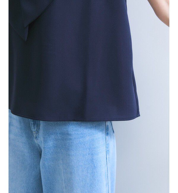 VIS「【WEB限定】【防シワ】フリルフレンチボウタイブラウス/通勤対応」|シャツ・ブラウス|