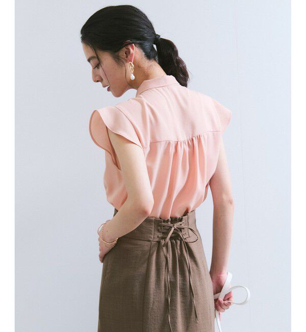 VIS「【WEB限定】【防シワ】フリルフレンチボウタイブラウス/通勤対応」|シャツ・ブラウス|