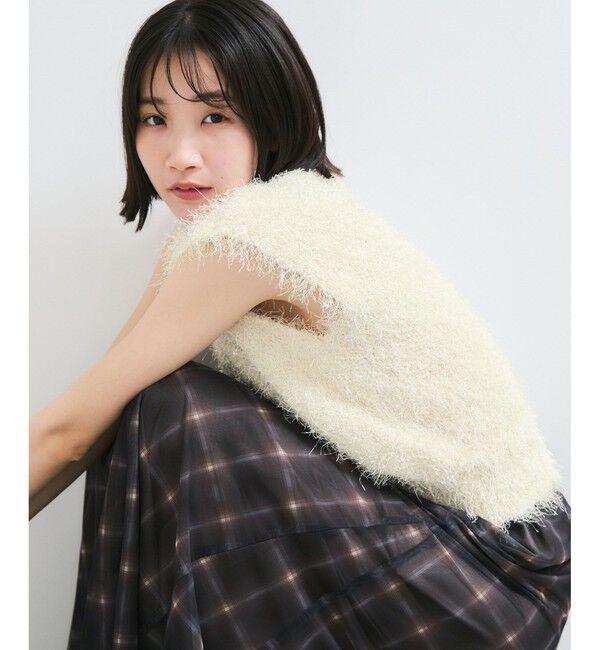 VIS「【WEB限定サイズ:MT/着丈が選べる】【洗える】フェザーヤーンニットベスト」|ニット・セーター|