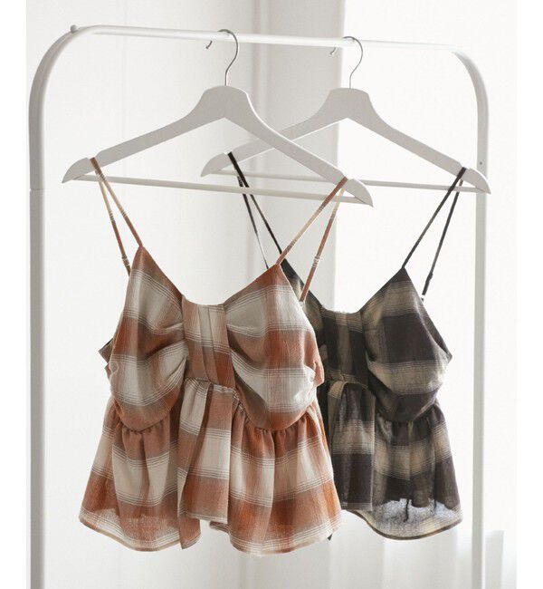 VIS「オンブレチェックリボンビスチェ」|キャミソール|