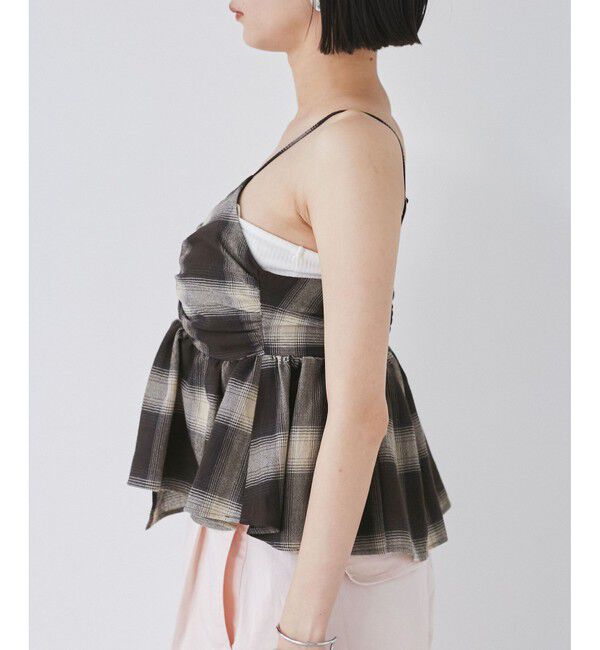 VIS「オンブレチェックリボンビスチェ」|キャミソール|
