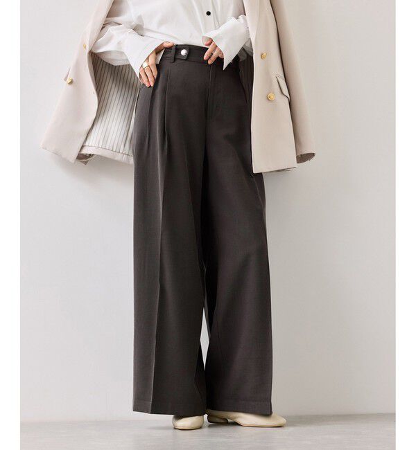 VIS「ツータックワイドパンツ/イージーケア」|チノ|