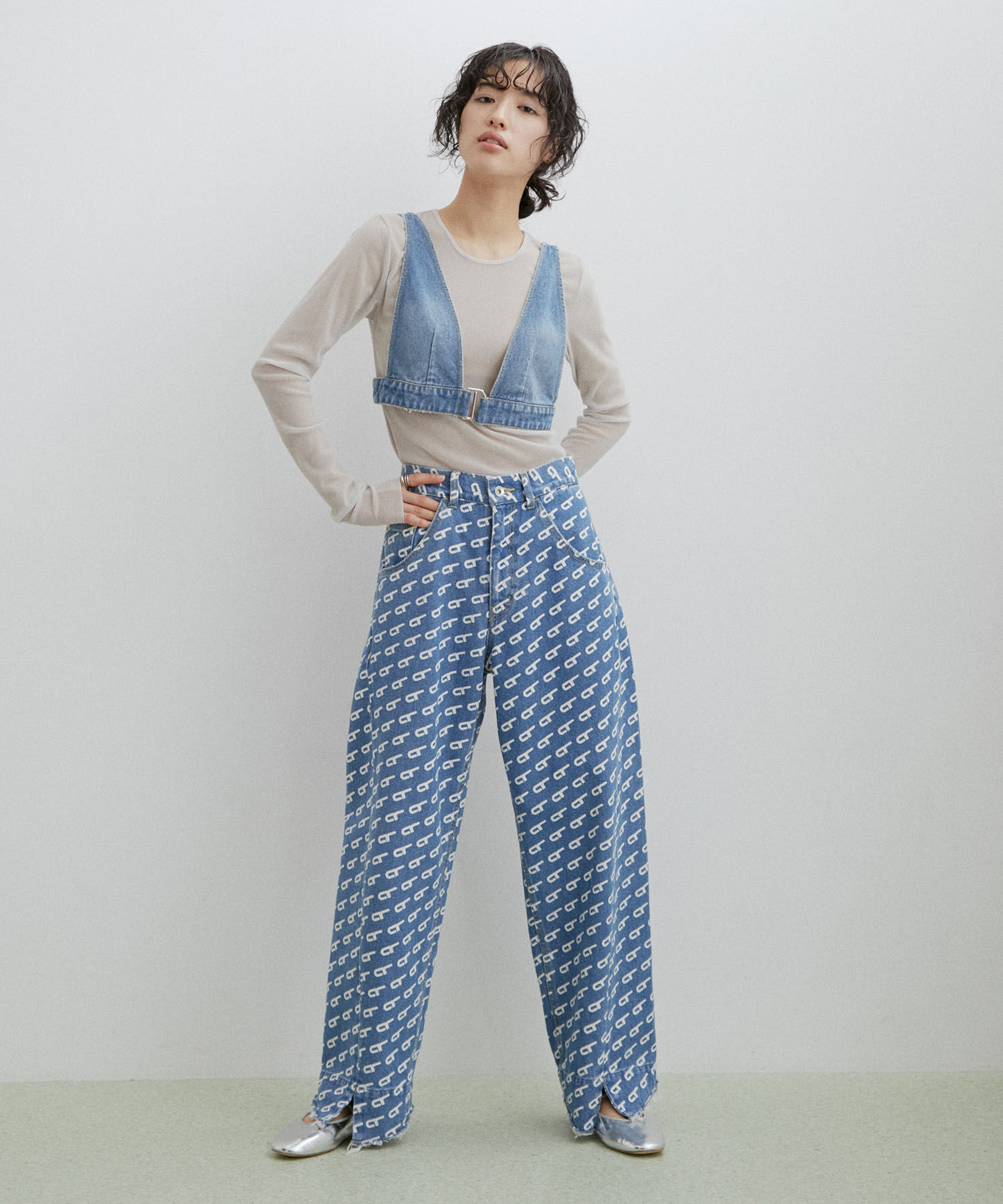 ADAM ET ROPE'「【サステナブル】ルーズフィットアジャストデニム」|デニム|