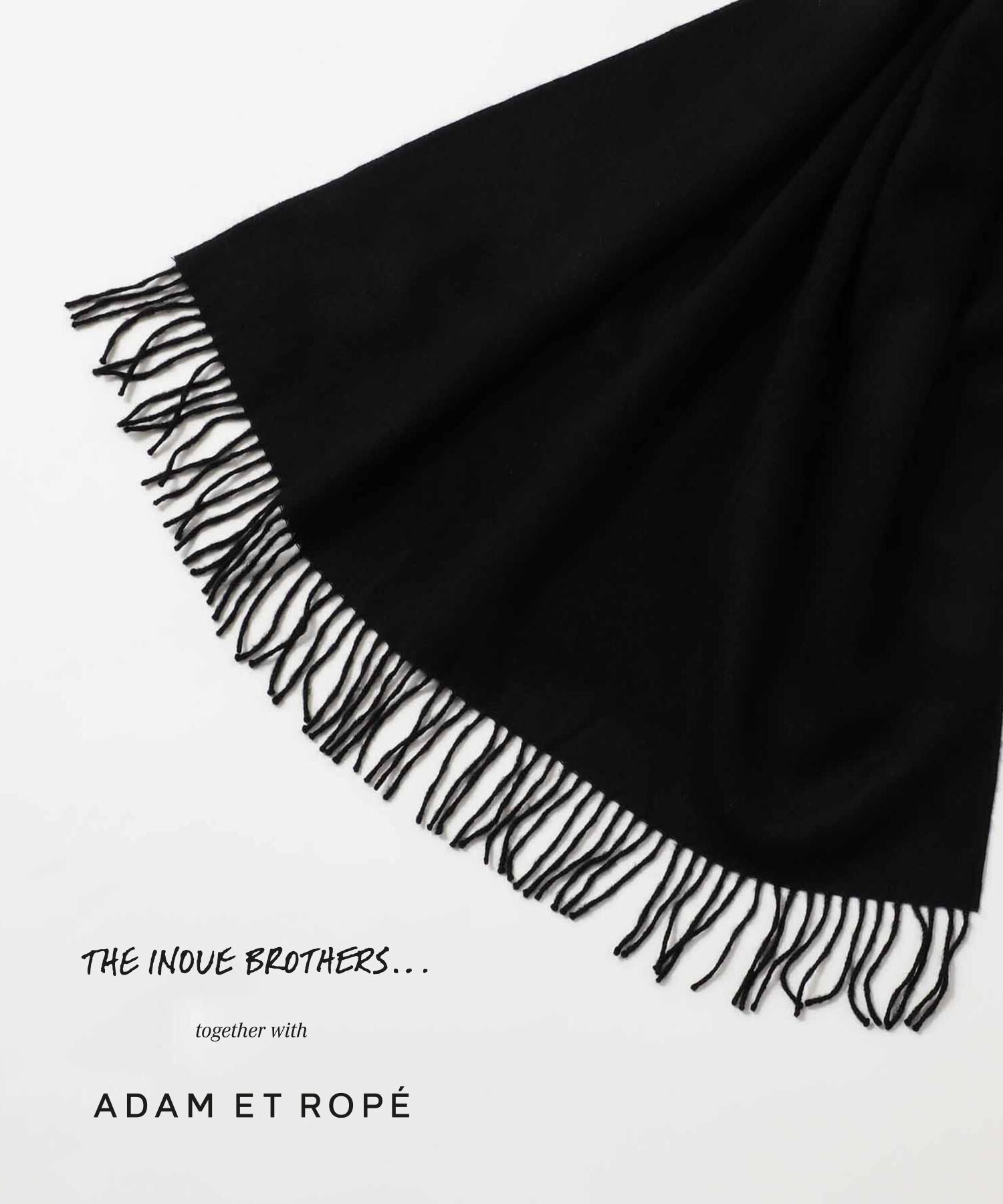 ADAM ET ROPE'「【THE INOUE BROTHERS together with ADAM ET ROPE'】大判ストール / UNISEX」|マフラー|ブラック(01)
