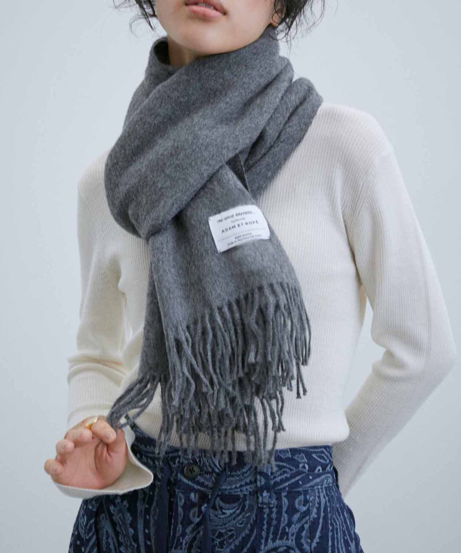 ADAM ET ROPE'「【THE INOUE BROTHERS together with ADAM ET ROPE'】大判ストール / UNISEX」|マフラー|グレー(07)