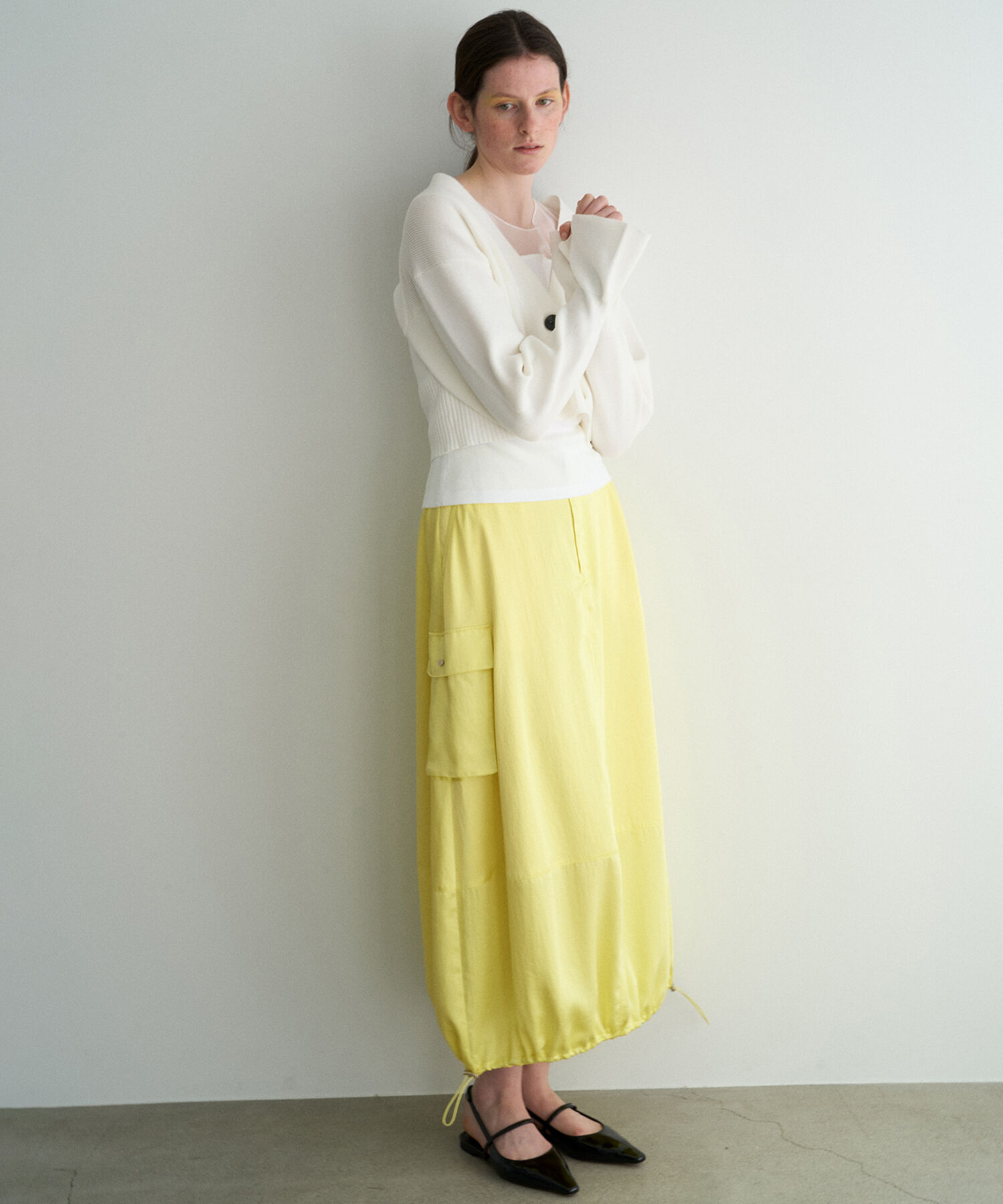 ADAM ET ROPE'「【サステナブル】サテンバルーンカーゴスカート」|スカート|