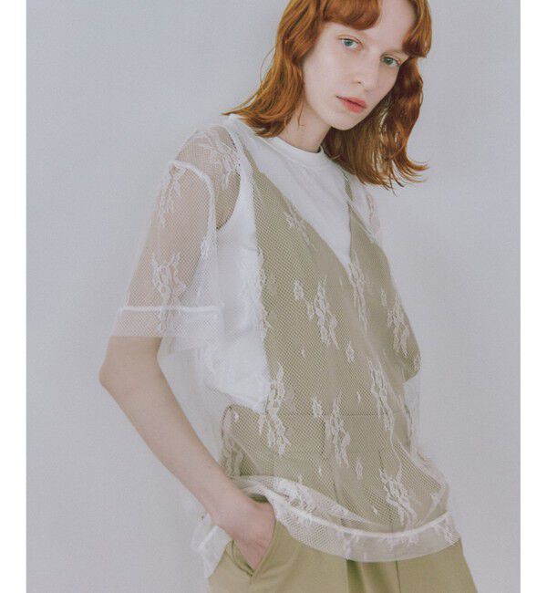 ADAM ET ROPE'「レースTEE」|Tシャツ・カットソー|