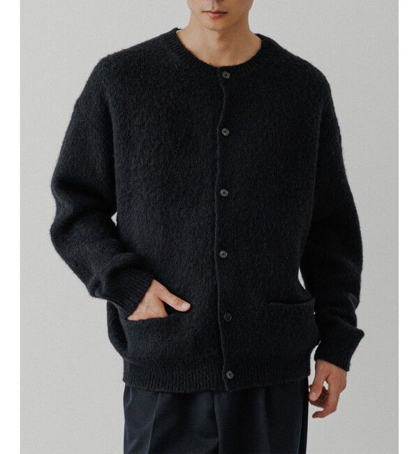ADAM ET ROPE'「モヘアミックス オーバーサイズ クルーネックカーディガン」|カーディガン|