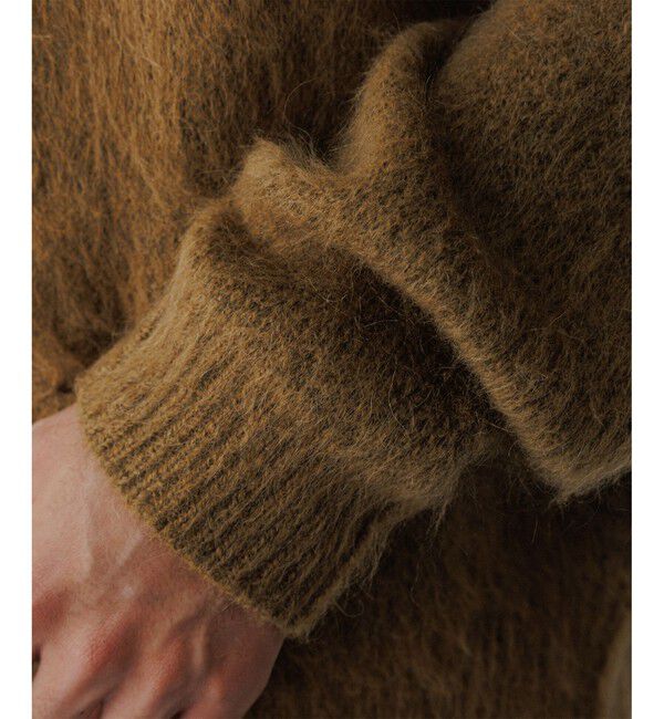 ADAM ET ROPE'「モヘアミックス オーバーサイズ クルーネックカーディガン」|カーディガン|