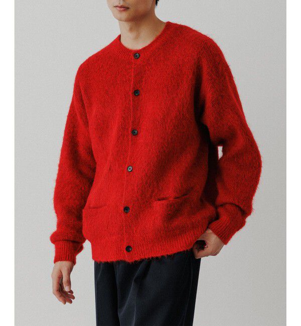 ADAM ET ROPE'「モヘアミックス オーバーサイズ クルーネックカーディガン」|カーディガン|