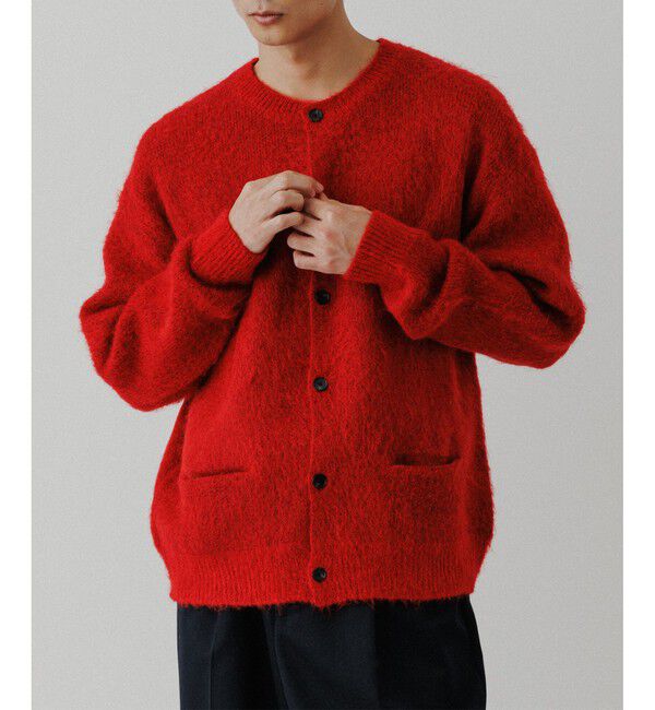 ADAM ET ROPE'「モヘアミックス オーバーサイズ クルーネックカーディガン」|カーディガン|