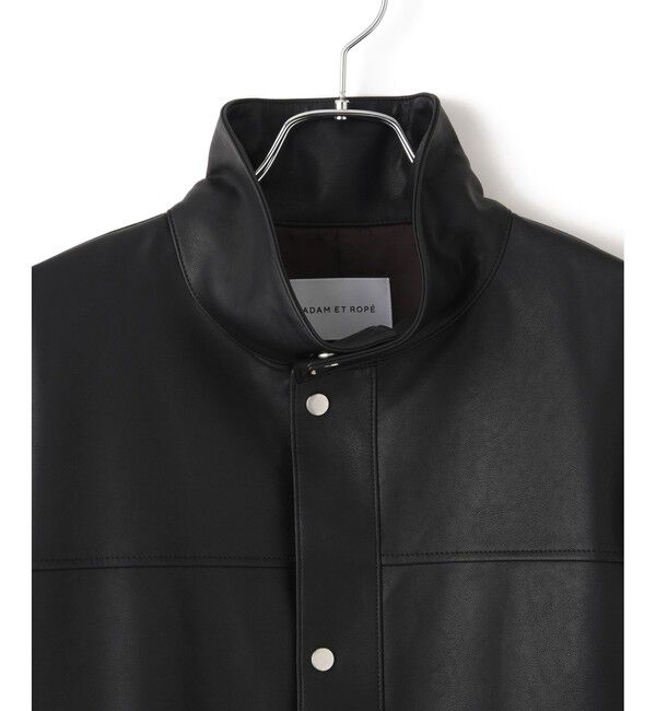 ADAM ET ROPE'「シンセティックレザースタンドネックブルゾン」|ブルゾン・スタジャン|