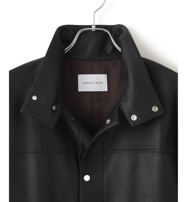 ADAM ET ROPE'「シンセティックレザースタンドネックブルゾン」|ブルゾン・スタジャン|