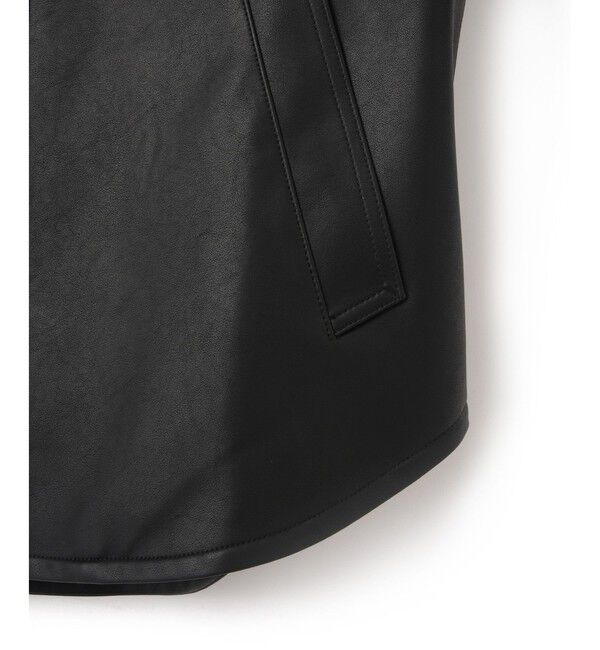 ADAM ET ROPE'「シンセティックレザースタンドネックブルゾン」|ブルゾン・スタジャン|