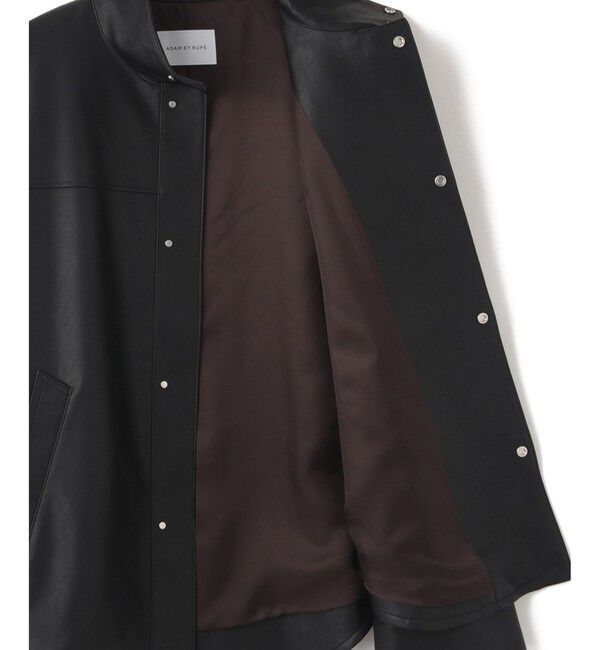 ADAM ET ROPE'「シンセティックレザースタンドネックブルゾン」|ブルゾン・スタジャン|