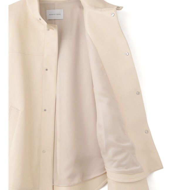 ADAM ET ROPE'「シンセティックレザースタンドネックブルゾン」|ブルゾン・スタジャン|