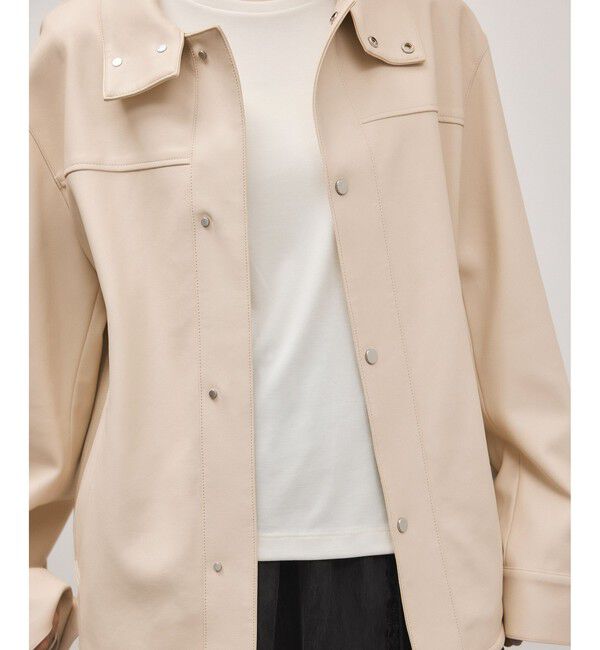 ADAM ET ROPE'「シンセティックレザースタンドネックブルゾン」|ブルゾン・スタジャン|