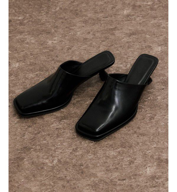 ADAM ET ROPE'「スクエアミュール」|サンダル|ブラック(01)