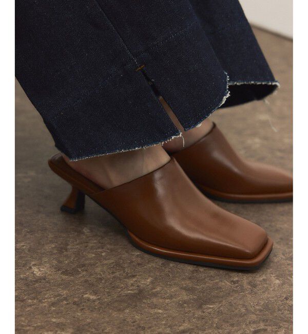 ADAM ET ROPE'「スクエアミュール」|サンダル|ブラウン系(22)