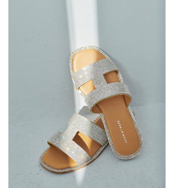 ADAM ET ROPE'「Iストラップラインストーンサンダル」|サンダル|