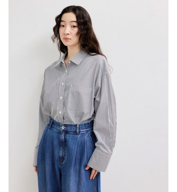 ADAM ET ROPE'「【WEB限定】ブロードカラーシャツ」|シャツ・ブラウス|ブラック(01)