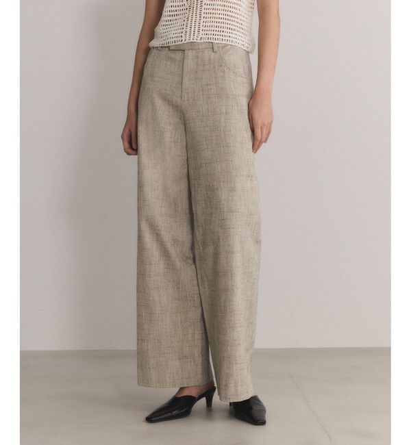 ADAM ET ROPE'「【EMOELLE】シルクネップスラックス」|スラックス|ベージュ(27)