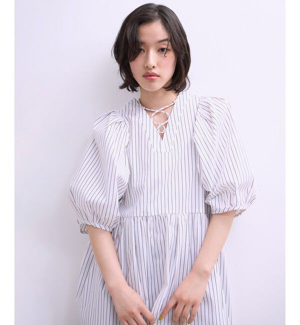 ADAM ET ROPE'「【WEB限定】2WAYバルーンスリーブチュニック」|シャツ・ブラウス|