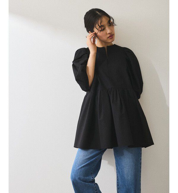 ADAM ET ROPE'「【WEB限定】2WAYバルーンスリーブチュニック」|シャツ・ブラウス|