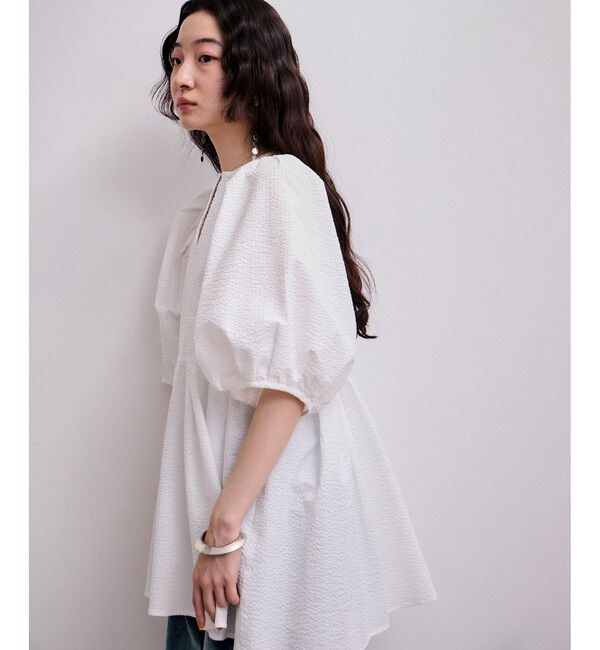 ADAM ET ROPE'「【WEB限定】2WAYバルーンスリーブチュニック」|シャツ・ブラウス|