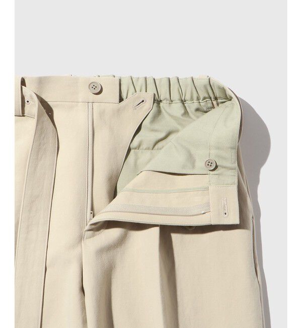 ADAM ET ROPE'「コットンダブルクロス ベルテッド ワイド スラックス」|スラックス|