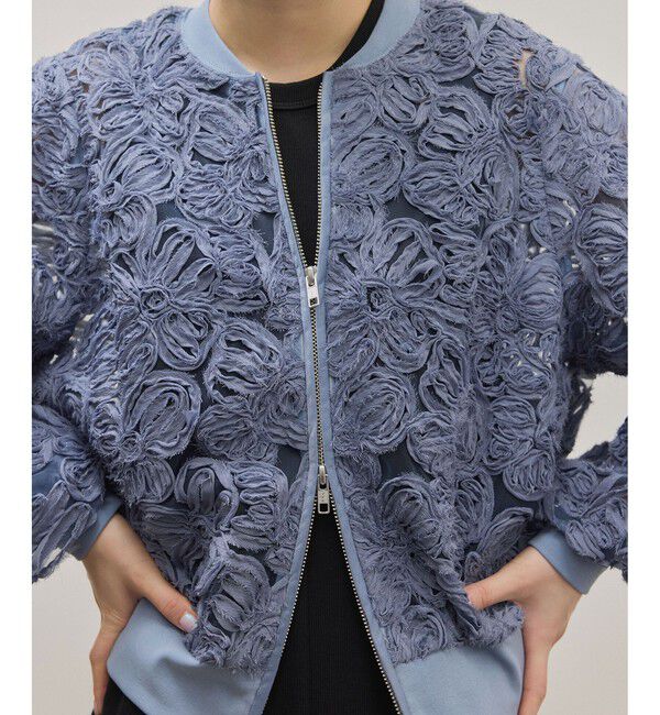 ADAM ET ROPE'「ラインアートレースブルゾン」|ブルゾン・スタジャン|