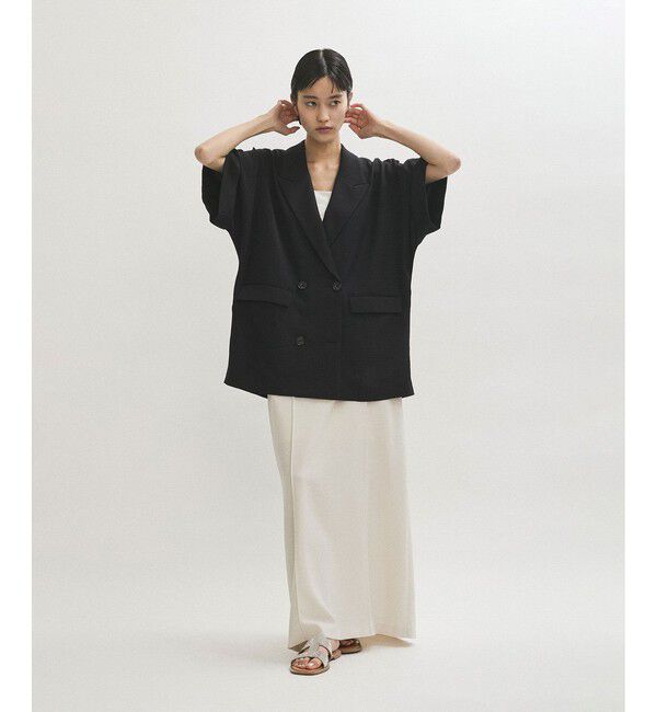 ADAM ET ROPE'「【サステナブル】ショートスリーブシャツジャケット」|テーラードジャケット|