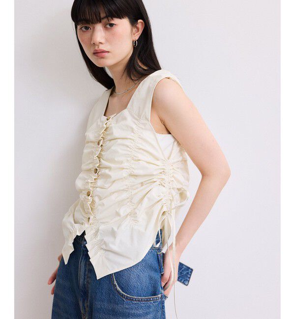 ADAM ET ROPE'「【WEB限定】シャーリングジレ」|ベスト・ジレ|