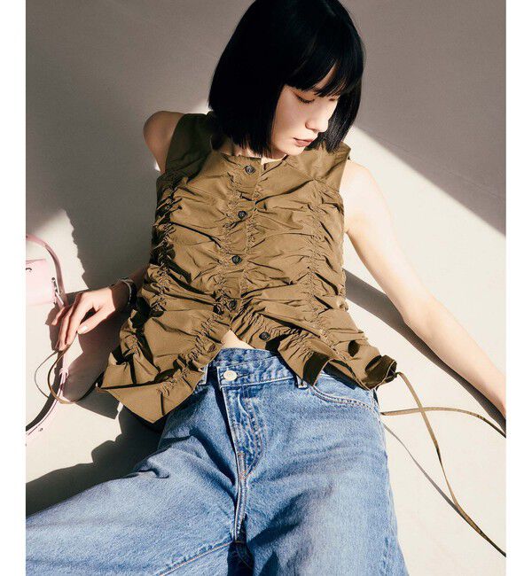 ADAM ET ROPE'「【WEB限定】シャーリングジレ」|ベスト・ジレ|ブラウン系(22)