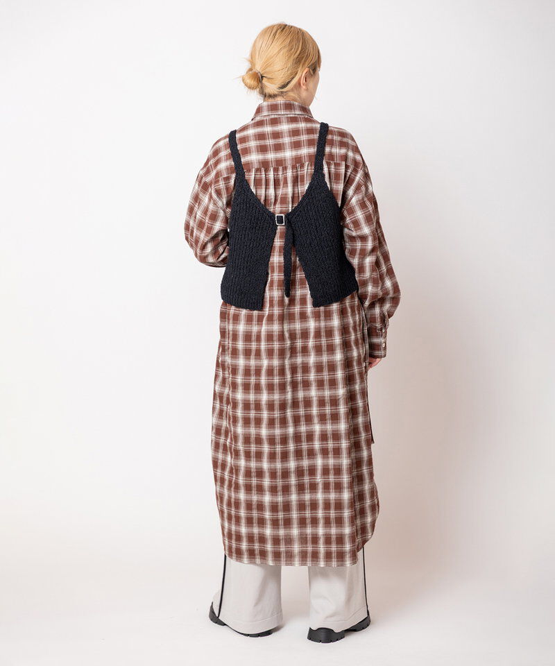  「2WAYチェックロングシャツブラウス」|シャツ・ブラウス|