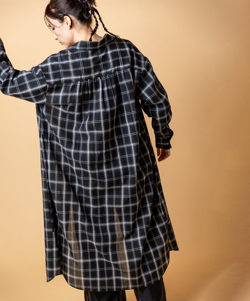  「2WAYチェックロングシャツブラウス」|シャツ・ブラウス|