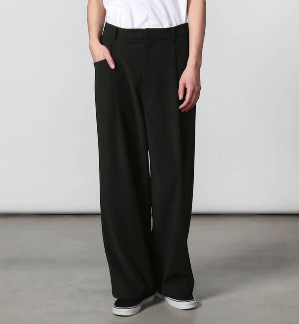 GYMPHLEX「Gymphlex | タック ワイドイージーパンツ MEN」|チノ|BLACK