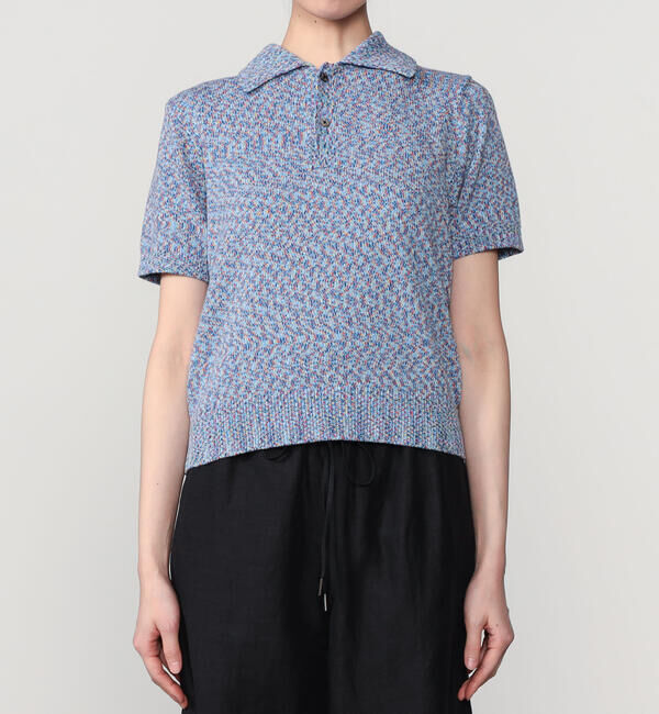  「COOHEM | マルチカラー コットンニットポロ WOMEN」|ニット・セーター|