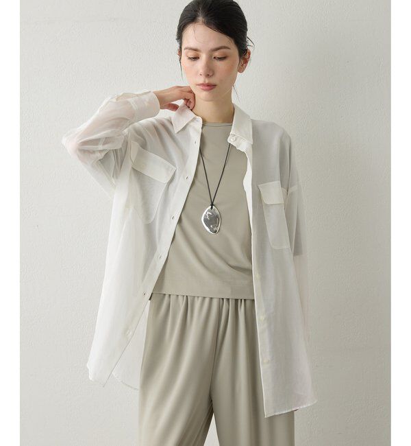 Drawing Numbers「【Drawing Numbers】コットンシースルーブラウス」|シャツ・ブラウス|