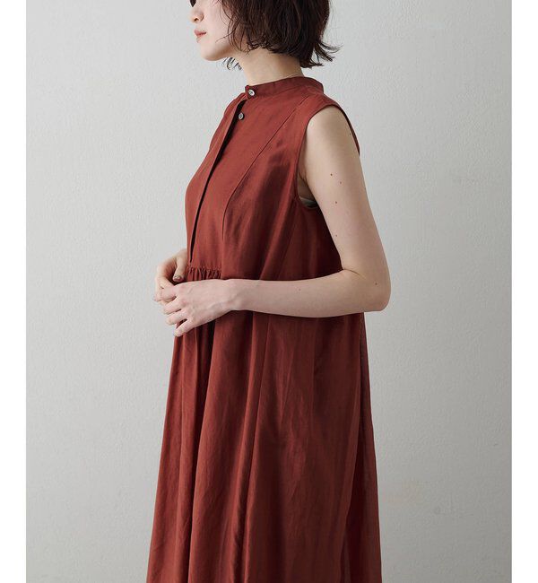  「シルクコットンギャザーワンピース」|ワンピース|