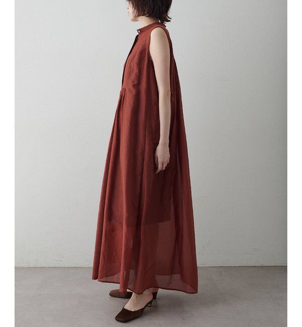  「シルクコットンギャザーワンピース」|ワンピース|