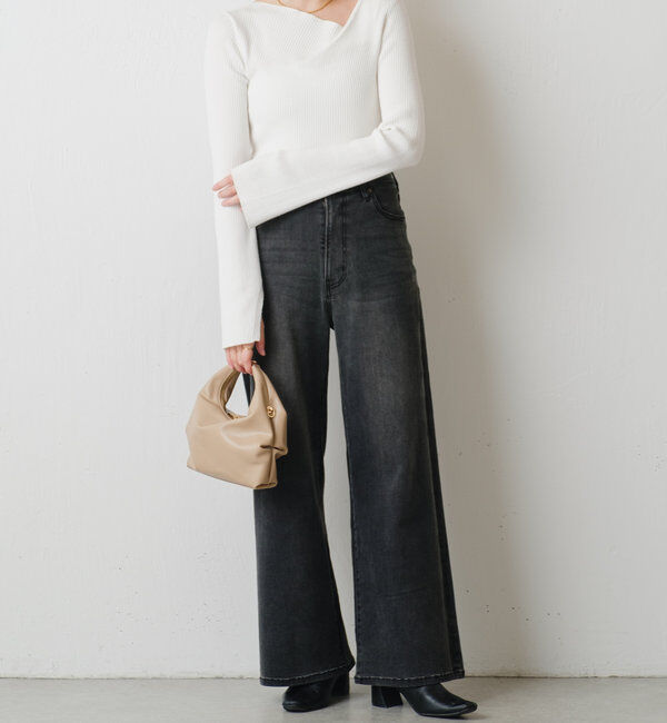  「デザインネックリブニット」|ニット・セーター|